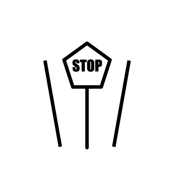 Stop Sign Icon Vector Isolated White Background Stop Sign Transparent — Stock Vector
