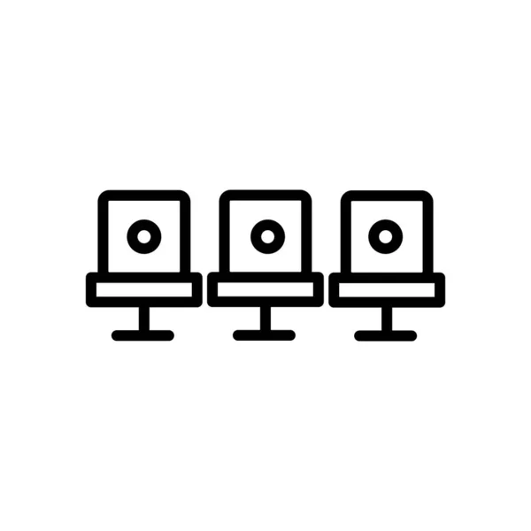 Vecteur Icônes Siège Isolé Sur Fond Blanc Panneau Ligne Contour — Image vectorielle