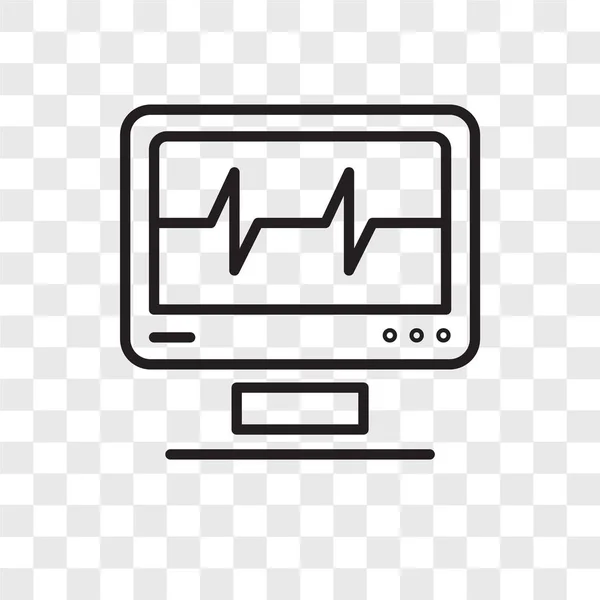 Icona Vettoriale Cardiogramma Isolata Sfondo Trasparente Concetto Logo Cardiogramma — Vettoriale Stock