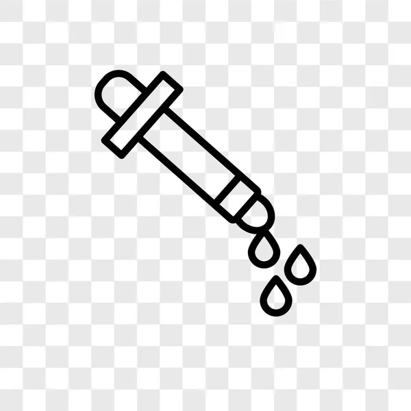 Vector Pipetpictogram Geïsoleerd Transparante Achtergrond Pipet Logo Concept — Stockvector