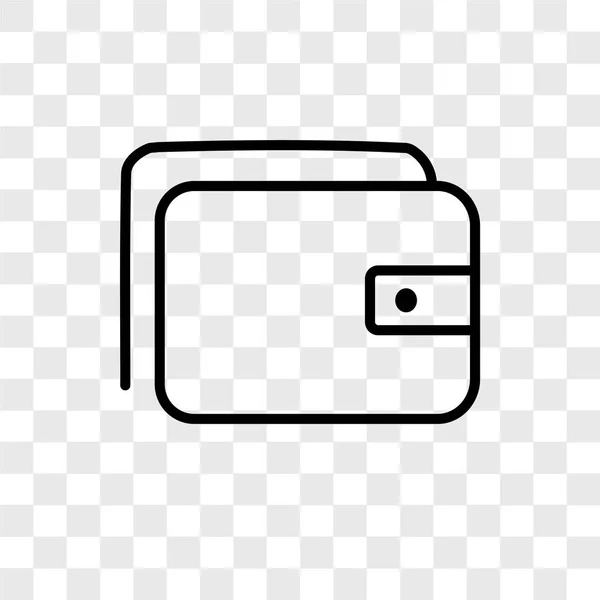 Brieftasche Vektor Symbol Isoliert Auf Transparentem Hintergrund Brieftasche Logo Konzept — Stockvektor