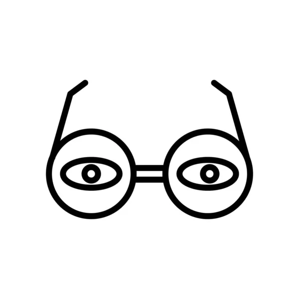 Glasögon Ikonen Vektor Isolerad Vit Bakgrund Glasögon Transparent Skylt Linje — Stock vektor