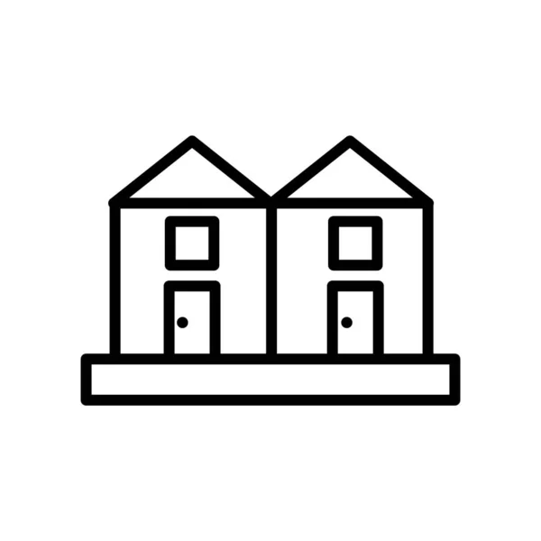 Terraced Σπίτια Διάνυσμα Εικονίδιο Απομονώνονται Λευκό Φόντο Μεζονέτες Διαφανή Σύμβολο — Διανυσματικό Αρχείο
