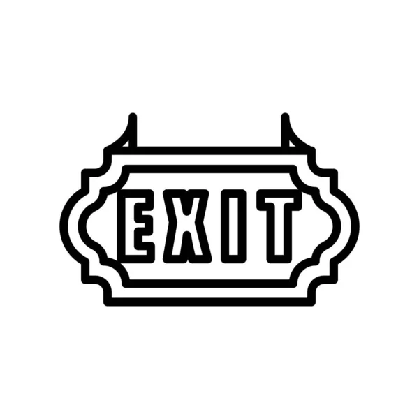 Exit Ikona Vektor Izolovaných Bílém Pozadí Průhledný Nápis Východ Čáry — Stockový vektor