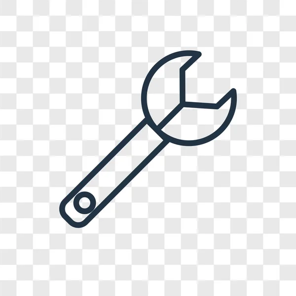 Wrench Vector Icon Isolated Transparent Background Wrench Logo Concept — Stock Vector