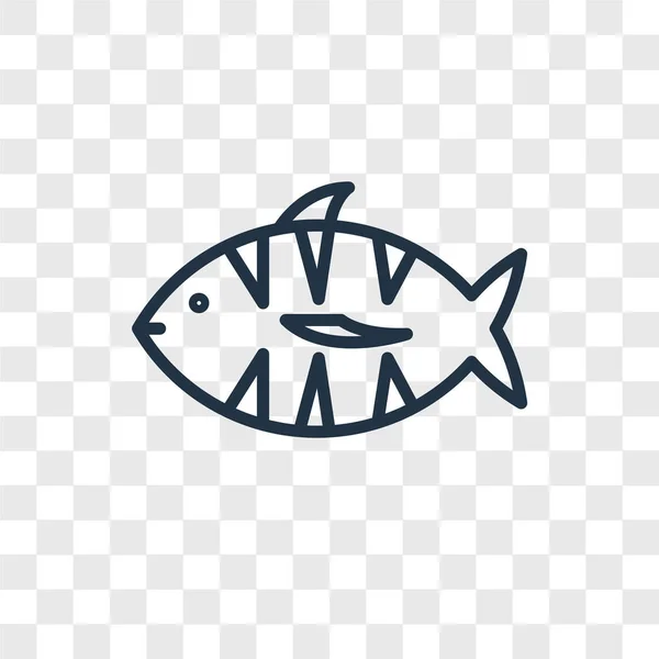 Fish Vector Icon Isolated Transparent Background Fish Logo Concept — Stock Vector
