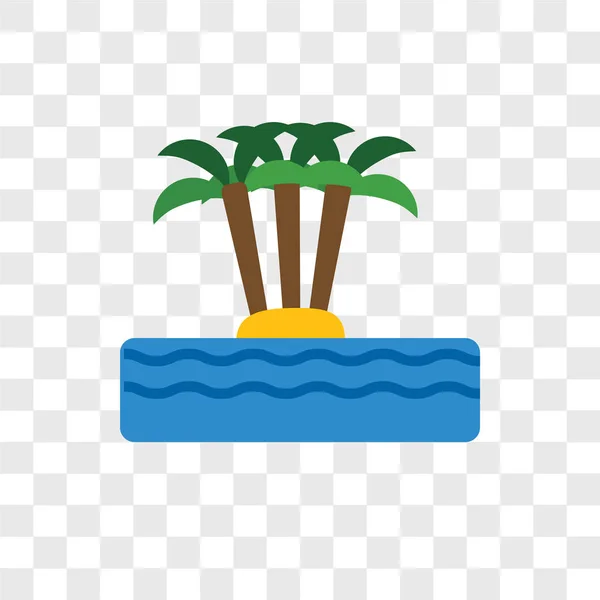 Ícone Vetor Ilha Isolado Fundo Transparente Conceito Logotipo Ilha — Vetor de Stock