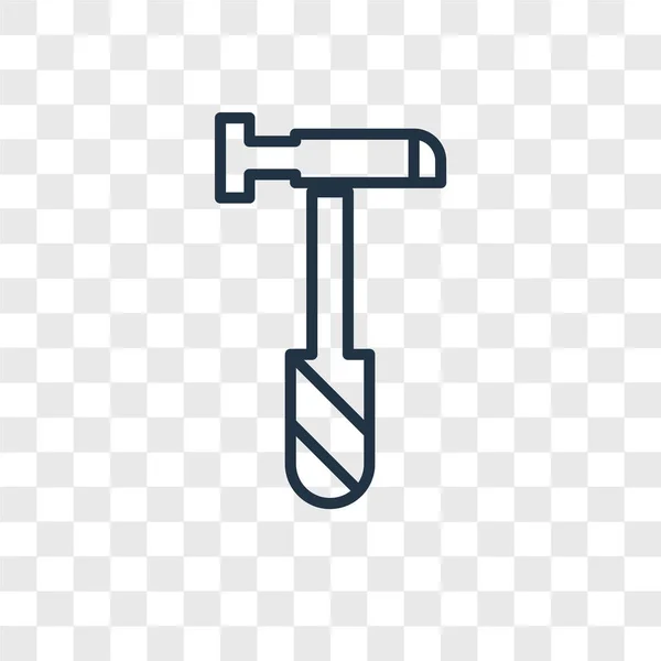 Hamer Vector Pictogram Geïsoleerd Transparante Achtergrond Hammer Logo Concept — Stockvector