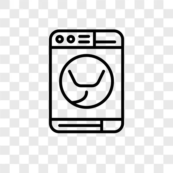 Washing Machine Vector Icon Isolated Transparent Background Washing Machine Logo — Stock Vector