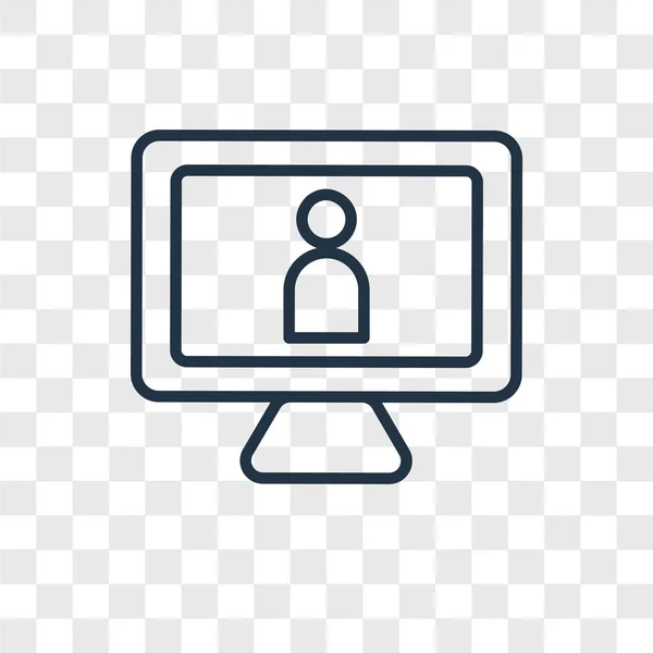 Monitor Vektor Symbol Isoliert Auf Transparentem Hintergrund Monitor Logo Konzept — Stockvektor