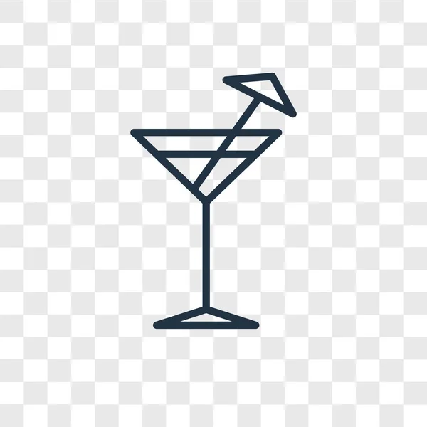 Cocktail Vektor Ikonen Isolerad Transparent Bakgrund Cocktail Logotyp Koncept — Stock vektor