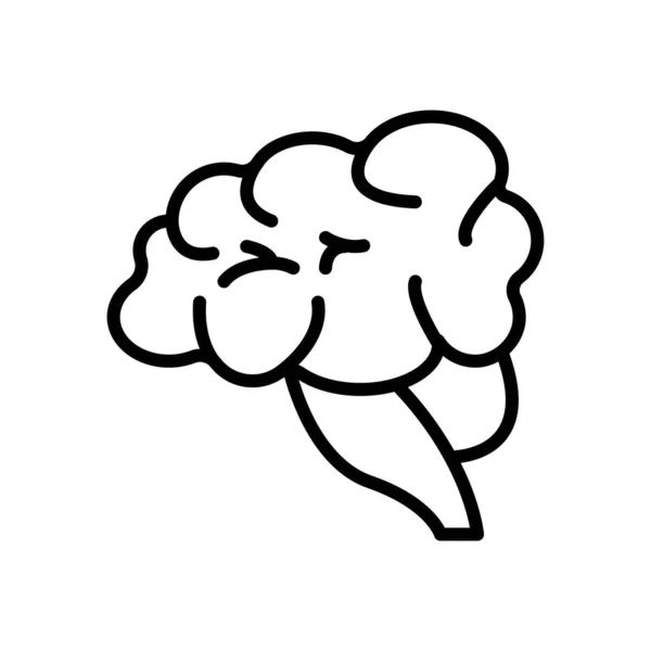Mozku Ikona Vektor Izolovaných Bílém Pozadí Mozek Transparentní Znamení Čáry — Stockový vektor