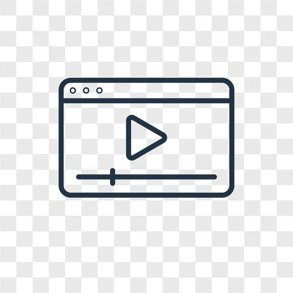 Icône Vectorielle Lecteur Vidéo Isolée Sur Fond Transparent Concept Logo — Image vectorielle