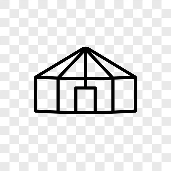Yurt Vector Icono Aislado Sobre Fondo Transparente Yurt Logo Concepto — Vector de stock