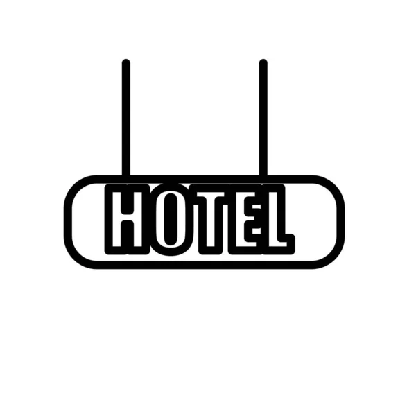 Vector Icono Del Hotel Aislado Sobre Fondo Blanco Signo Transparente — Vector de stock