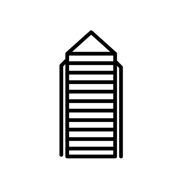 Grattacielo Icona Vettoriale Isolato Sfondo Bianco Grattacielo Segno Trasparente Linea — Vettoriale Stock