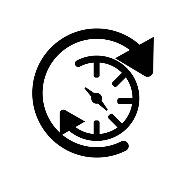 反时针图标矢量隔离在白色背景 反顺时针透明符号 黑色时间符号 — 图库矢量图片