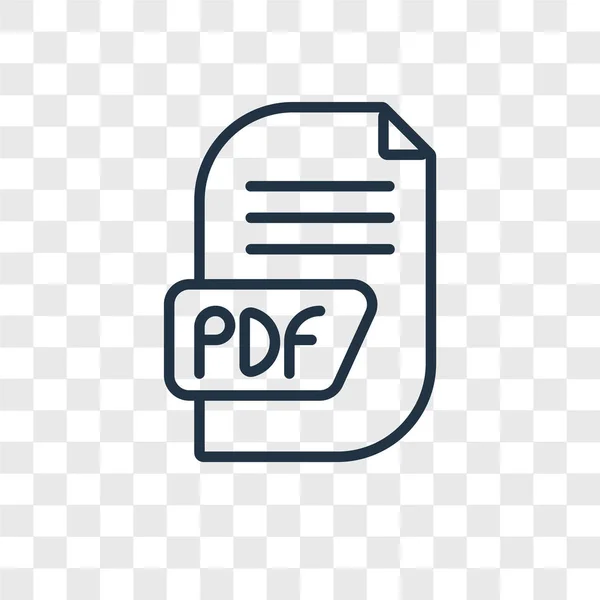 Icono Vector Pdf Aislado Sobre Fondo Transparente Concepto Logotipo Pdf — Vector de stock