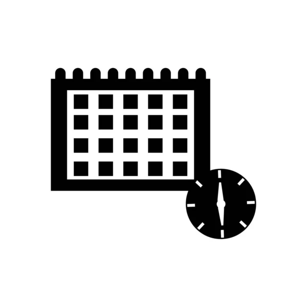 Kalendersymbol Vektor Isoliert Auf Weißem Hintergrund Kalenderzeichen Transparent Schwarze Zeitsymbole — Stockvektor