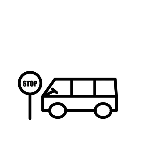 Vector Icono Parada Autobús Aislado Sobre Fondo Blanco Señal Transparente — Vector de stock