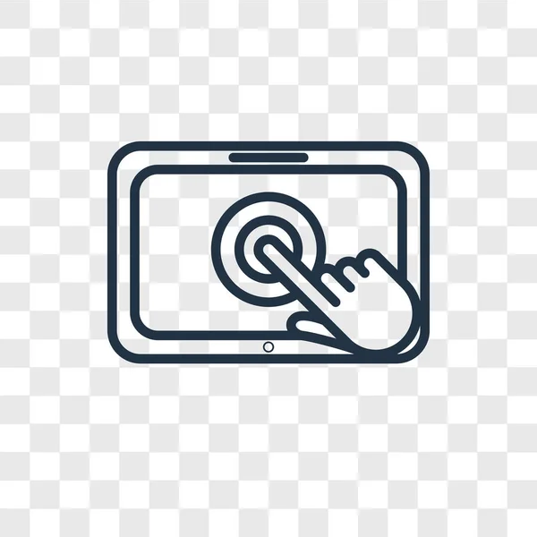 Touchscreen Vektorsymbol Isoliert Auf Transparentem Hintergrund Touchscreen Logo Konzept — Stockvektor