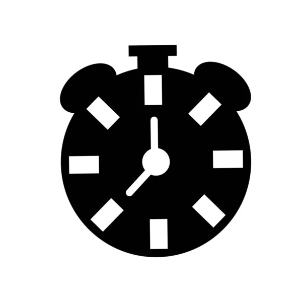 Vetor Ícone Relógio Alarme Isolado Fundo Branco Sinal Relógio Alarme — Vetor de Stock