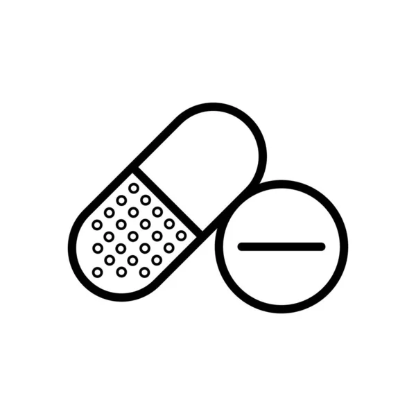 Pictogram Vector Geïsoleerd Een Witte Achtergrond Pillen Pillen Van Transparante — Stockvector