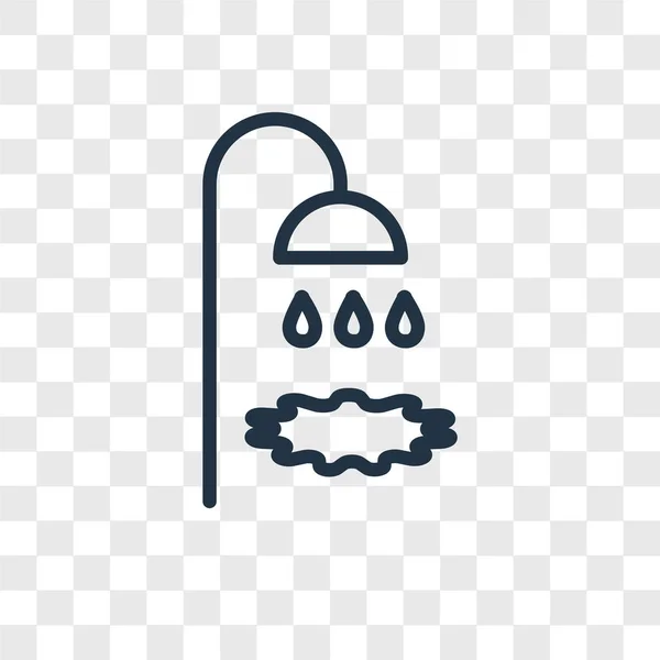 Shower Vector Icon Isolated Transparent Background Shower Logo Concept — Stock Vector