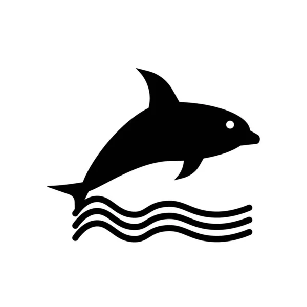 Dolfijn Pictogram Vector Geïsoleerd Een Witte Achtergrond Dolphin Transparante Teken — Stockvector