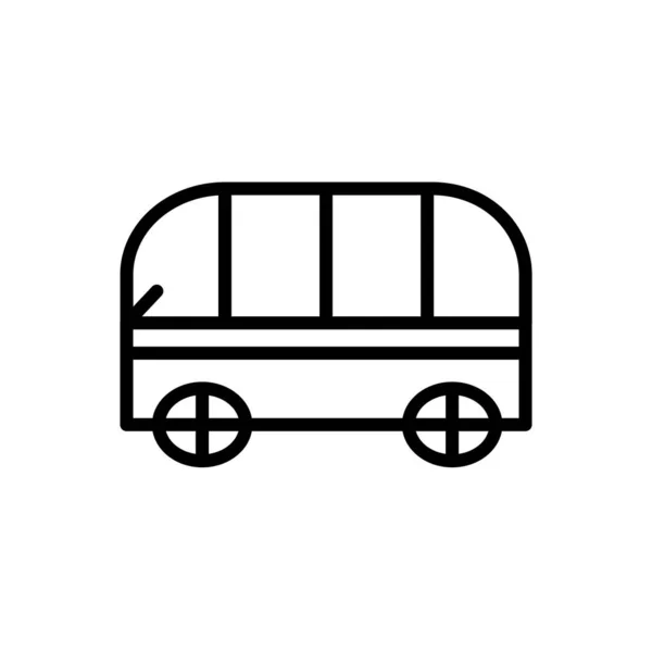 Bus Pictogram Vector Geïsoleerd Witte Achtergrond Bus Transparant Lijn Lineaire — Stockvector