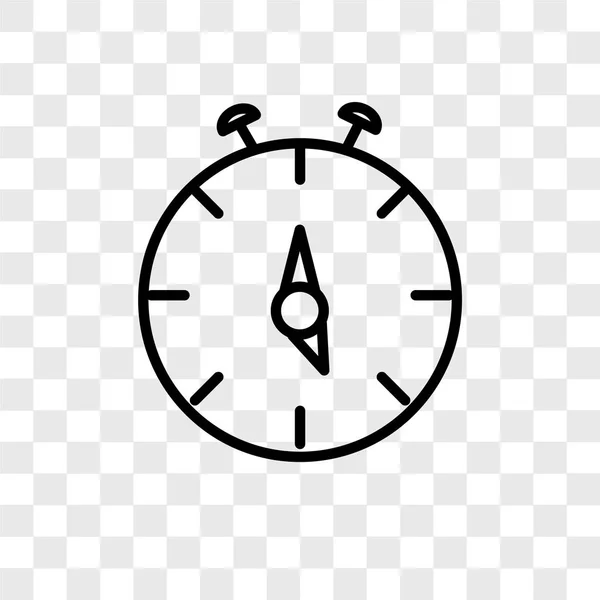 Detener Icono Vector Reloj Aislado Sobre Fondo Transparente Concepto Logotipo — Archivo Imágenes Vectoriales