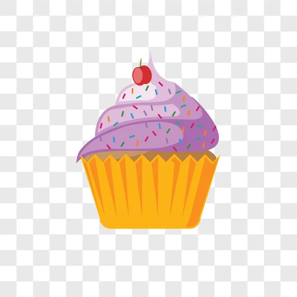 Cupcake Vector Icon Isolated Transparent Background Cupcake Logo Concept — Stock Vector