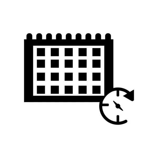 Kalendersymbol Vektor Isoliert Auf Weißem Hintergrund Kalenderzeichen Transparent Schwarze Zeitsymbole — Stockvektor