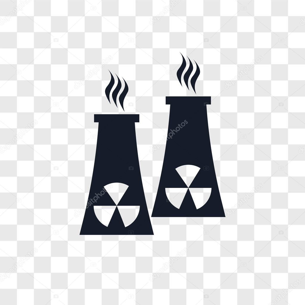 Nuclear plant vector icon isolated on transparent background, Nuclear plant logo concept