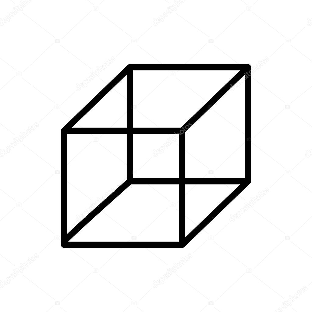 Cube icon vector isolated on white background, Cube transparent sign , line and outline elements in linear style