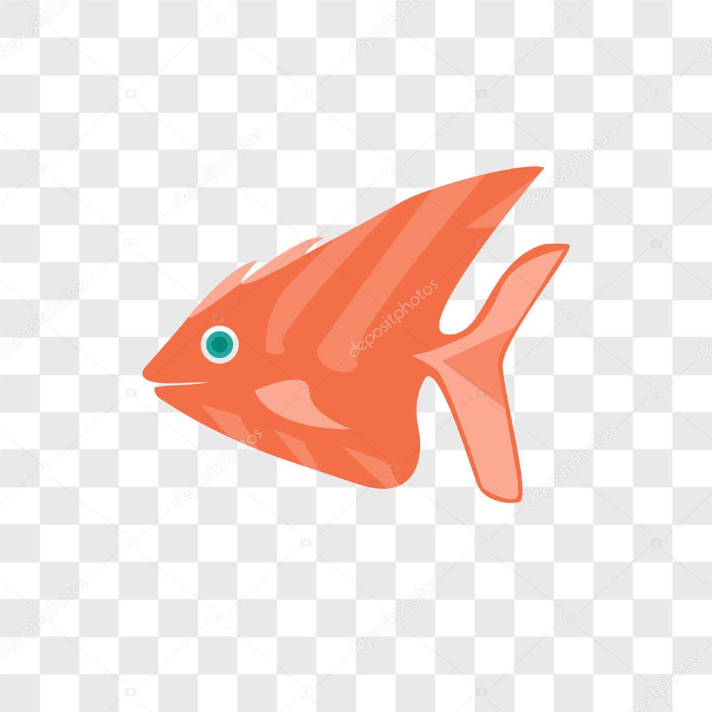 Fish vector icon isolated on transparent background, Fish logo concept
