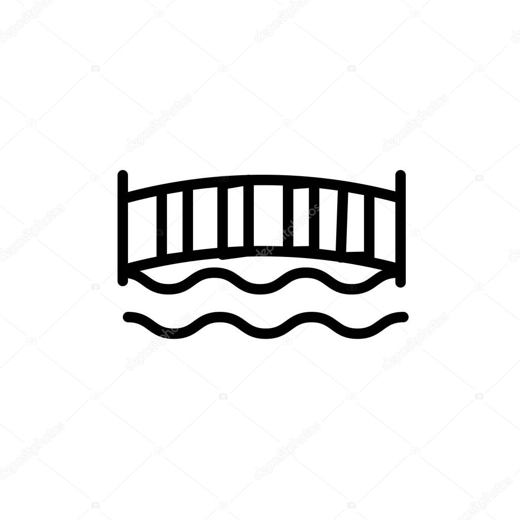 Bridge icon vector isolated on white background, Bridge transparent sign , line or linear sign, element design in outline style