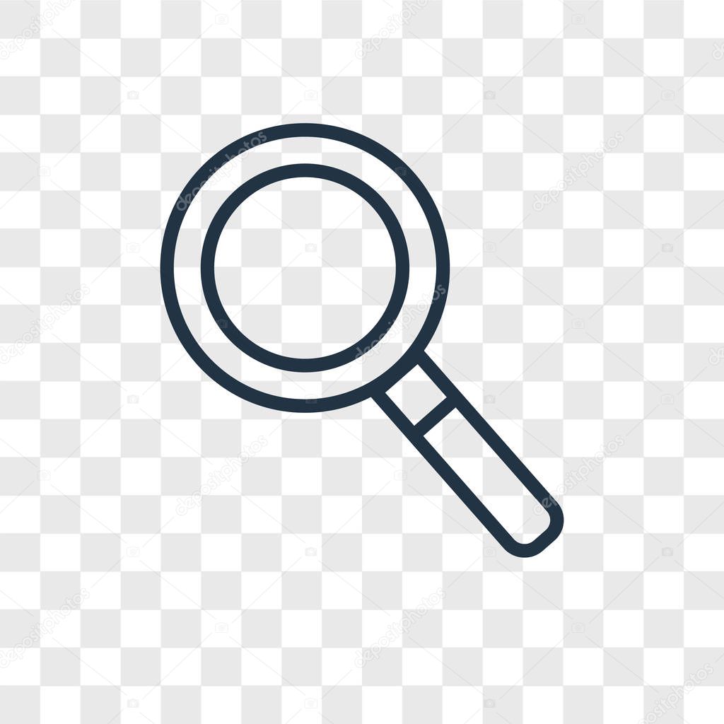 Magnifying glass vector icon isolated on transparent background, Magnifying glass logo concept