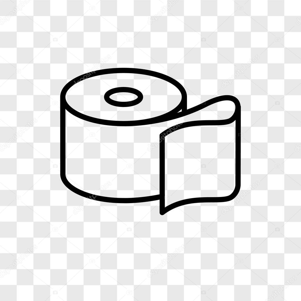 Toilet paper vector icon isolated on transparent background, Toilet paper logo concept