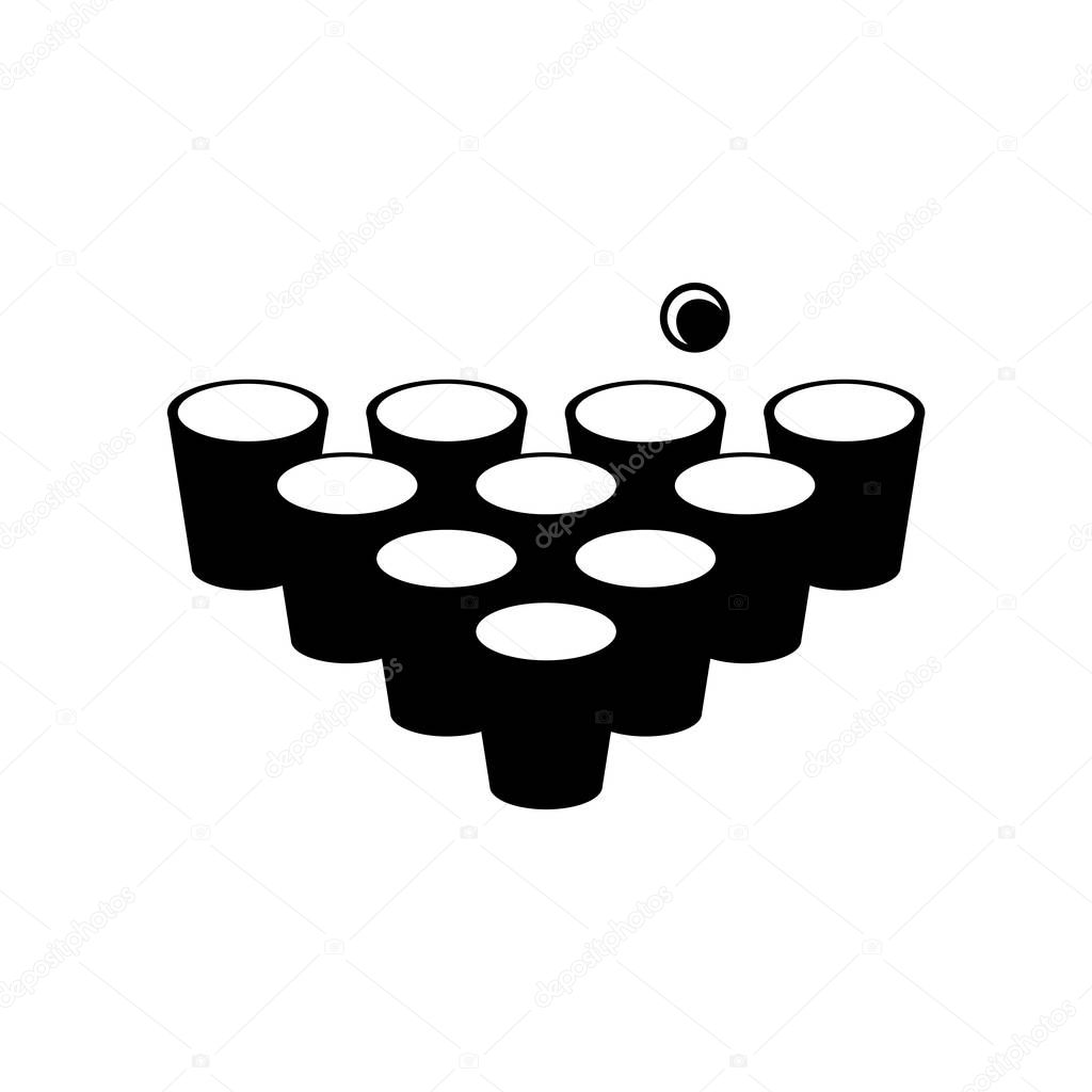 Beer pong icon vector isolated on white background, Beer pong transparent sign , beer symbols