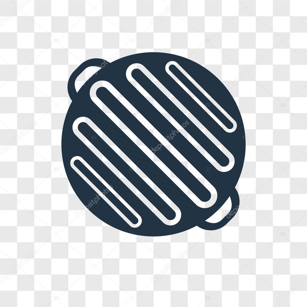 Grill vector icon isolated on transparent background, Grill logo concept