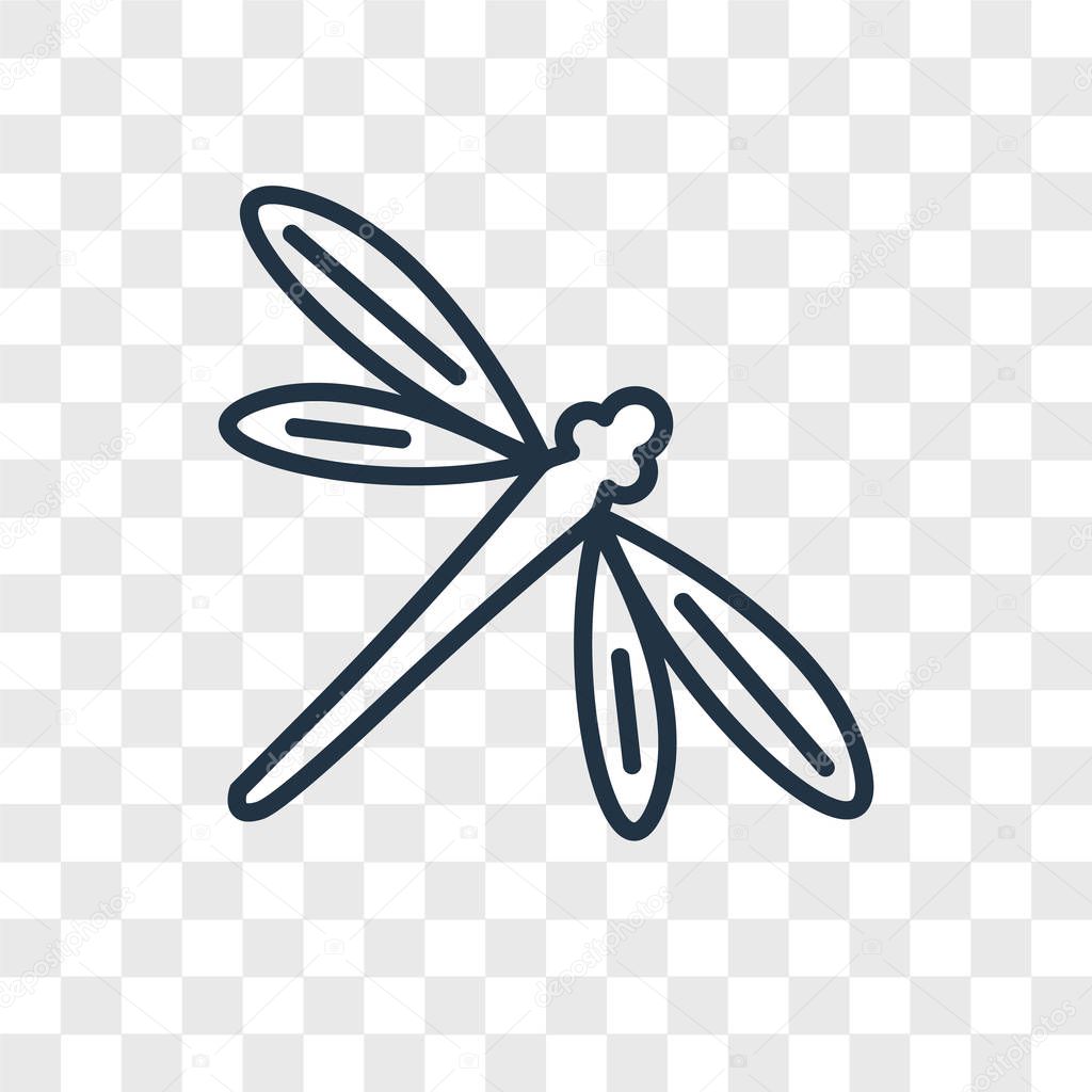 Dragon fly vector icon isolated on transparent background, Dragon fly logo concept