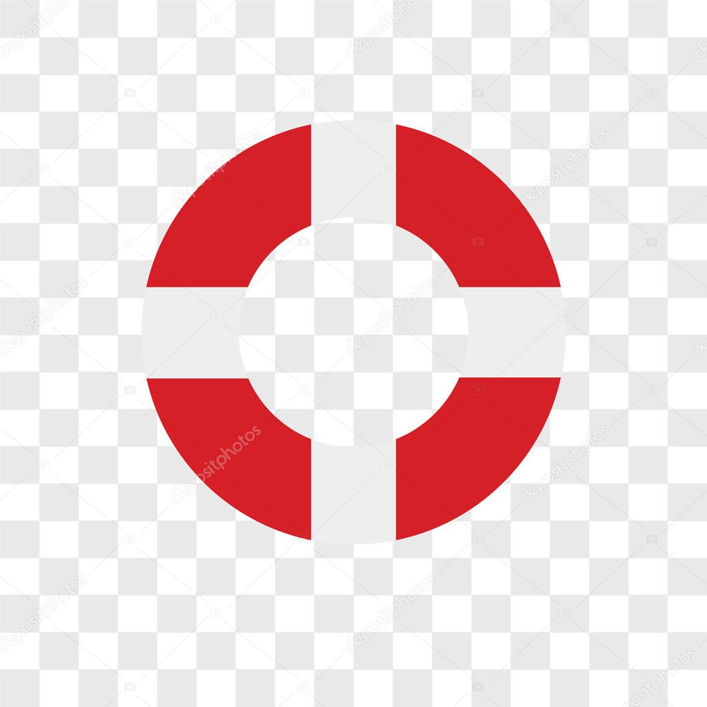 Lifebuoy vector icon isolated on transparent background, Lifebuoy logo concept