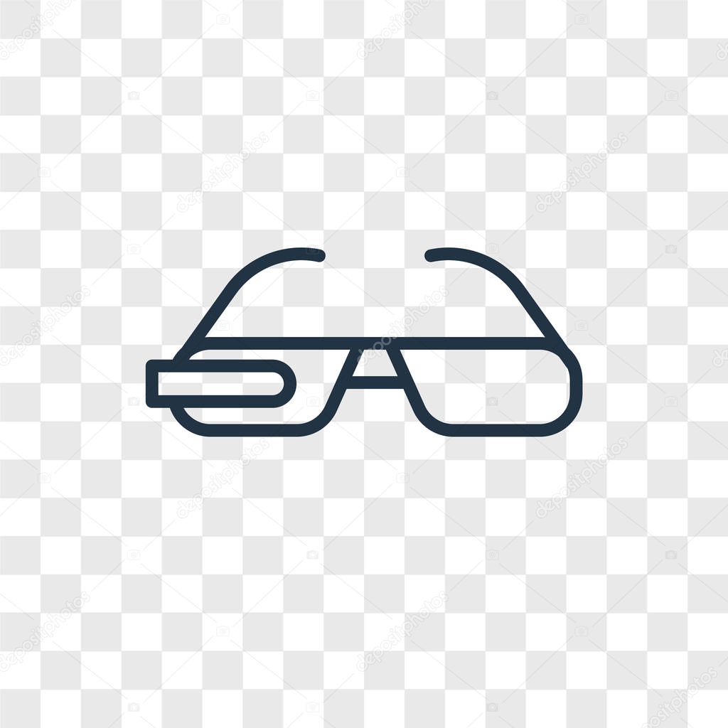 Google glasses vector icon isolated on transparent background, Google glasses logo concept