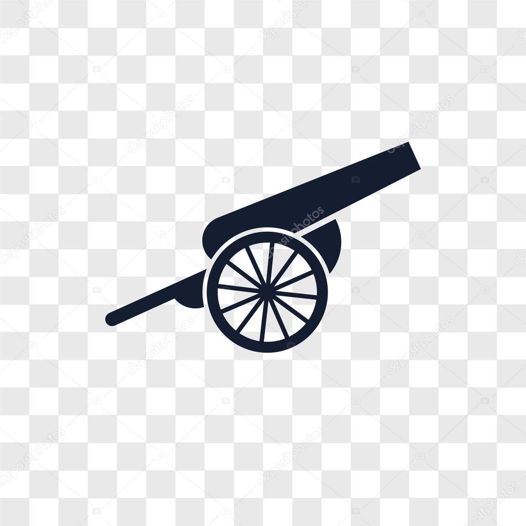 Cannon vector icon isolated on transparent background, Cannon logo concept