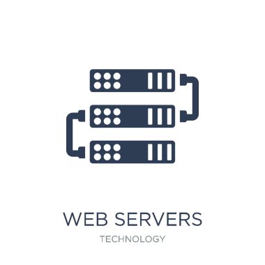 Web sunucuları simgesi. Trendy düz vektör Web sunucuları simge teknoloji Collection, vektör çizim beyaz arka plan üzerinde-ebilmek var olmak kullanma web ve mobil, eps10 için