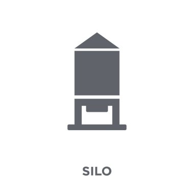 Silo simgesi. Silo tasarım konsepti tarım, tarım ve Bahçe koleksiyonu. Basit öğe vektör çizim beyaz arka plan üzerinde.