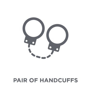 Bir çift kelepçe simgesi. Bir çift kelepçe tasarım konsepti ordu koleksiyonundan. Basit öğe vektör çizim beyaz arka plan üzerinde.