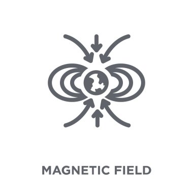 Manyetik alan simgesi. Manyetik alan tasarım konsepti astronomi koleksiyonundan. Basit öğe vektör çizim beyaz arka plan üzerinde.
