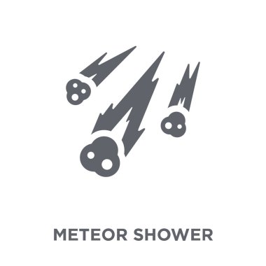 Meteor yağmuru simgesi. Meteor yağmuru tasarım konsepti astronomi koleksiyonundan. Basit öğe vektör çizim beyaz arka plan üzerinde.